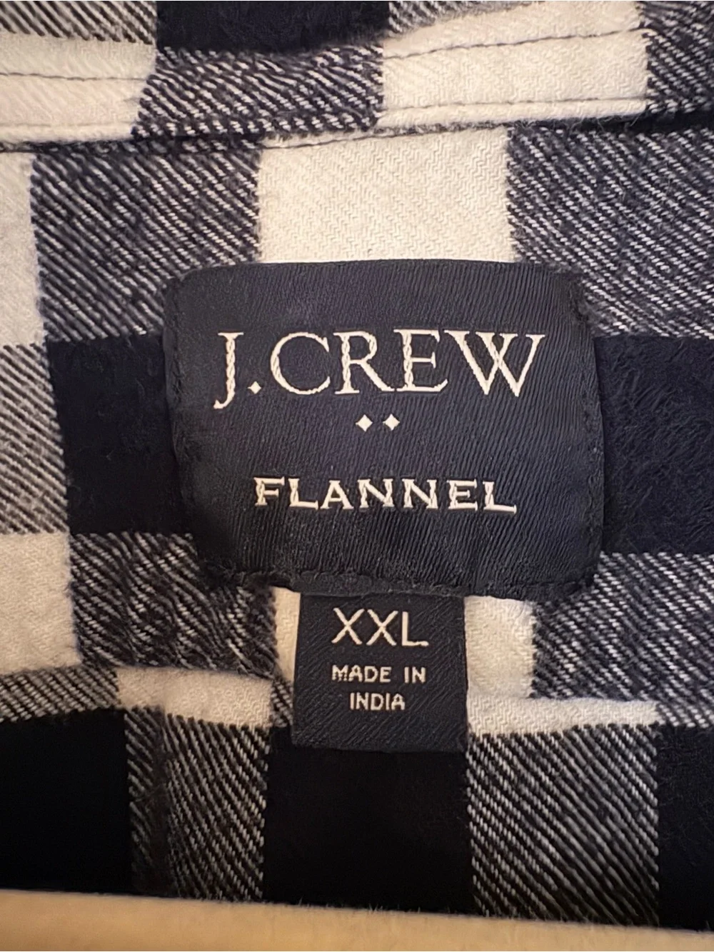J. Crew Navy and White Check Button-Down Shirt